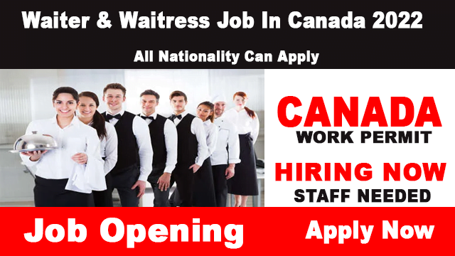 Waiter and Waitress Job in Canada Immigration 2023-2024